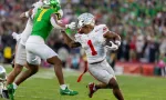 Ohio State running back Quinshon Judkins #1 escapes a tackle-attempt during the 2025 Rose Bowl game on Jan. 1^ 2024^ in Pasadena^ Calif.