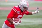 Garrett Wilson #5 - NCAA Division 1 Football University of Maryland Terrapins Vs. Ohio State Buckeyes on November 11th 2019 at the Ohio State Stadium in Columbus^ Ohio USA