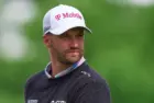 Wyndham Clark of the United States in action during a practice round prior to the 2024 PGA Championship at Valhalla Golf Club on May 14^ 2024 in Louisville^ Kentucky.