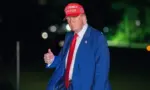 President Trump returns to the White House after speaking at a rally in Michigan Washington Dc^ United States^ April 29 2025