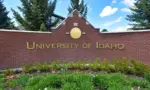 Red-brick sign marking the University of Idaho campus - Moscow^ Idaho^ USA