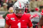 Justin Fields #1 - NCAA Division 1 Football University of Maryland Terrapins Vs. Ohio State Buckeyes on November 11th 2019 at the Ohio State Stadium in Columbus^ Ohio USA