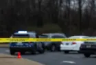 Police tape cordons off a homicide scene in Memphis^ TN on February 11th^ 2024.