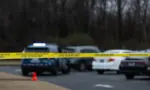 Police tape cordons off a homicide scene in Memphis^ TN on February 11th^ 2024.