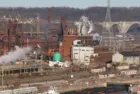 A busy industrial scene on the Monongahela River near Pittsburgh PA