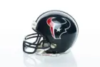 Houston Texans NFL club riddell helmet replica on white background.