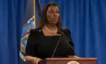 New York State Attorney General Letitia James delivers remarks on landmark victory in civil fraud trial against Donald Trump and the Trump Organization at 28 Liberty Street in New York on Feb 16^ 2024