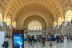 The view of the historic Great Hall of Washington Union Station^ a major train station^ and transportation hub. Washington DC - US - Mar 23^ 2024