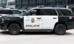 Minneapolis Police car in downtown Minneapolis^ Minnesota^ MN USA^ May 5^ 2023.