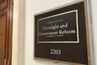 WASHINGTON - APRIL 2^ 2025: Committee on Oversight and Government Reform 2203 sign an entrance exterior at house office building