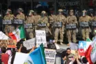 The National Guard is seen guarding the federal building during the ICE Protest in Downtown Los Angeles. Los Angeles^ California United States - June 09 2025
