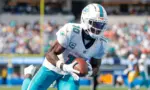 Miami Dolphins wide receiver Tyreek Hill (10) in actions during an NFL football game against the Los Angeles Chargers^ Sept. 10^ 2023^ in Inglewood^ Calif.