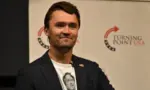 Turning Point USA founder and president Charlie Kirk during a visit to Texas State University in San Marcos. San Marcos^ TX / United States - Oct. 24 2018