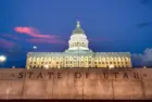 Utah State Capitol building in Salt Lake City in Utah USA at sunset