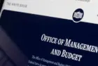 Closeup of the webpage of the Office of Management and Budget (OMB) seen on the White House's website on a computer.