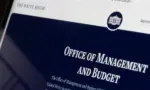 Closeup of the webpage of the Office of Management and Budget (OMB) seen on the White House's website on a computer.