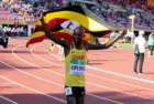 JACOB KIPLIMO from Uganda win silver in 10^000m at the IAAF World U20 Championships in Tampere^ Finland on July 10^ 2018