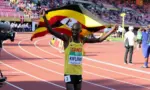 JACOB KIPLIMO from Uganda win silver in 10^000m at the IAAF World U20 Championships in Tampere^ Finland on July 10^ 2018