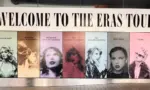 Taylor Swift's promotional banner for the Eras Tour Australia^ showcased near Universal Music Studio in Sydney. Sydney^ Australia - February 13^ 2024