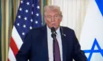 U.S. President Donald Trump takes part in a joint press conference with the Israeli Prime Minister. Washington^ D.C.^ USA - September 30 2025