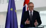 Australian Prime Minister Anthony Albanese is received with military honors by German Chancellor Olaf Scholz at the Federal Chancellery in Berlin.
