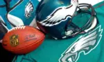 NFL Philadelphia Eagles club equipment ^ ball^ helmet^ jersey and bag^ product shot