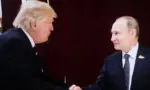 US President Donald Trump and Russian President Vladimir Putin are in conversation. New York^ US - 01 September 2025
