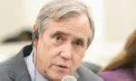 Senator Jeff Merkley (D-Oregon) speaks during a meeting with President-elect Bernardo Arevalo and a bicameral delegation from US Congress and House. Guatemala City^ Guatemala^ 10/12/23