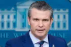 Secretary of Defense Pete Hegseth speaks at a White House press briefing after a Black Hawk helicopter collided with American Airlines flight 5342 by DCA airport. WASHINGTON DC – Jan 30 2025