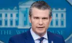 Secretary of Defense Pete Hegseth speaks at a White House press briefing after a Black Hawk helicopter collided with American Airlines flight 5342 by DCA airport. WASHINGTON DC – Jan 30 2025