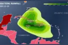 Hurricane Melissa Rainfall Map. Caribbean Impact on Cuba^ Jamaica^ Bahamas^ Puerto Rico. Forecast Storm Rainfall map.