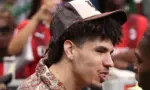 LaMelo Ball at soccer game (AC Milan vs Hellas Verona)^ Serie A Tim 2022-2023 day38 San Siro Stadium. Italy^ Milan^ june 3 2023