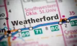 MAP featuring Weatherford. Oklahoma. USA