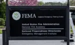 Sign at the entrance to the FEMA National Emergency Training Center. Emmitsburg^ Maryland - April 23^ 2024