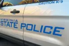 VIRGINIA STATE POLICE K-9 unit. Sign decal emblem of Virginia State Police Department ARLINGTON^ VA - JUNE 8^ 2024