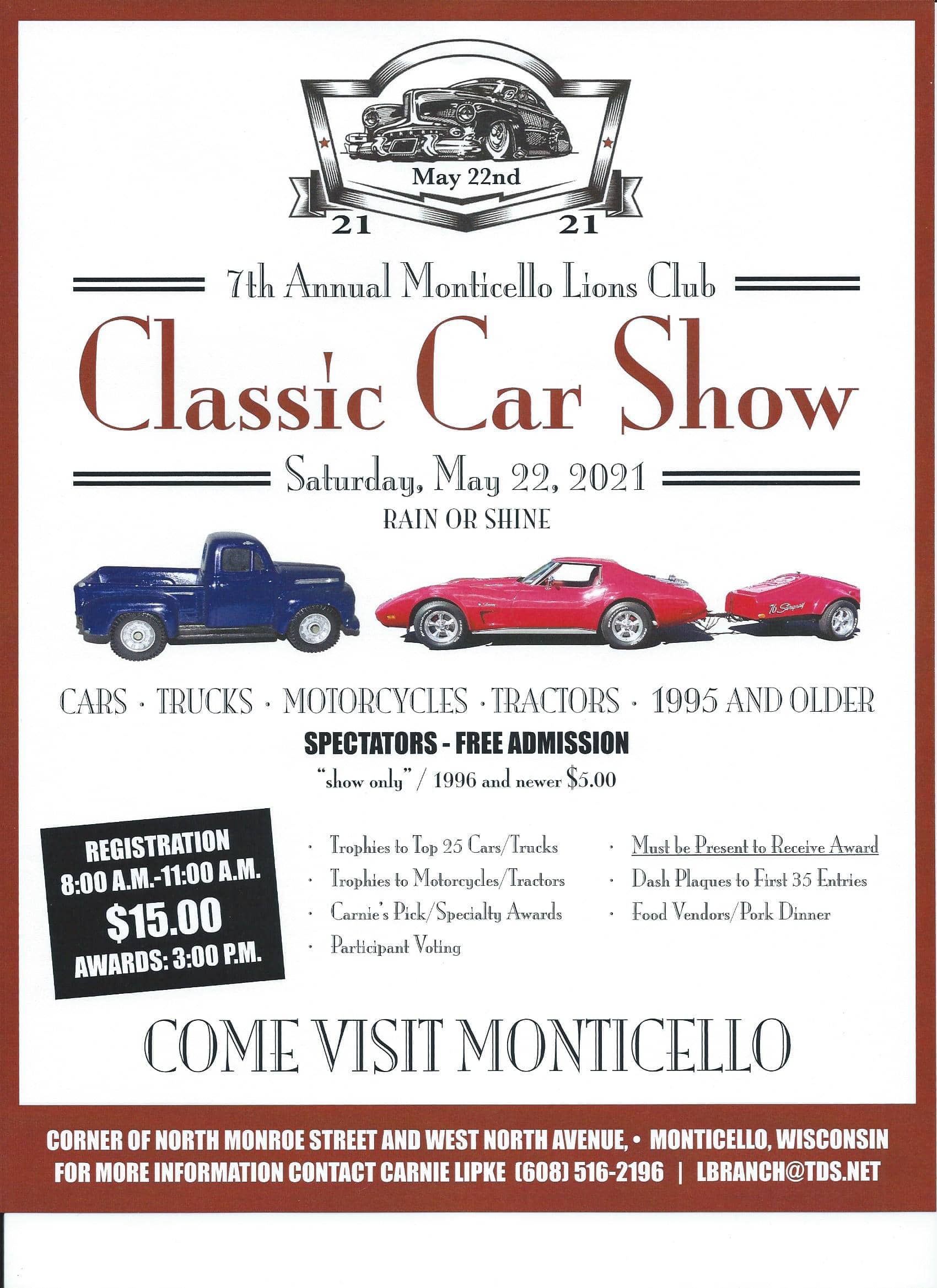 7th Annual Monticello Lions Club Classic Car Show WBEL The Beat 92.