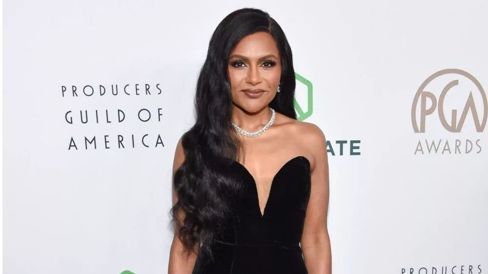 Mindy Kaling arrives for Producers Guild Awards on February 25^ 2023 in Beverly Hills^ CA