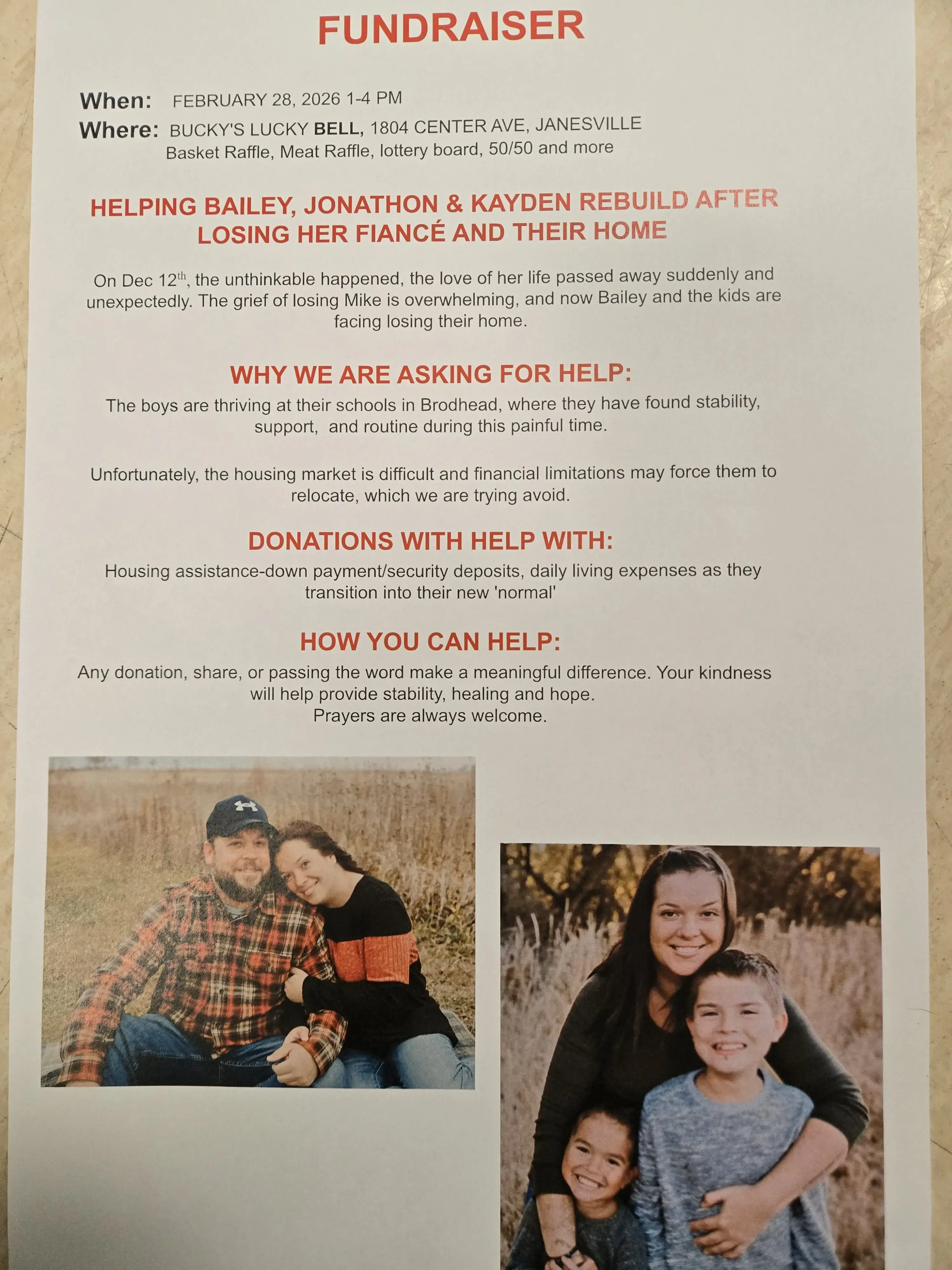 Fundraiser for Bailey & kids