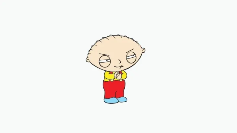 Stewie Griffin from the show Family Guy Editorial vector logo on white paper.