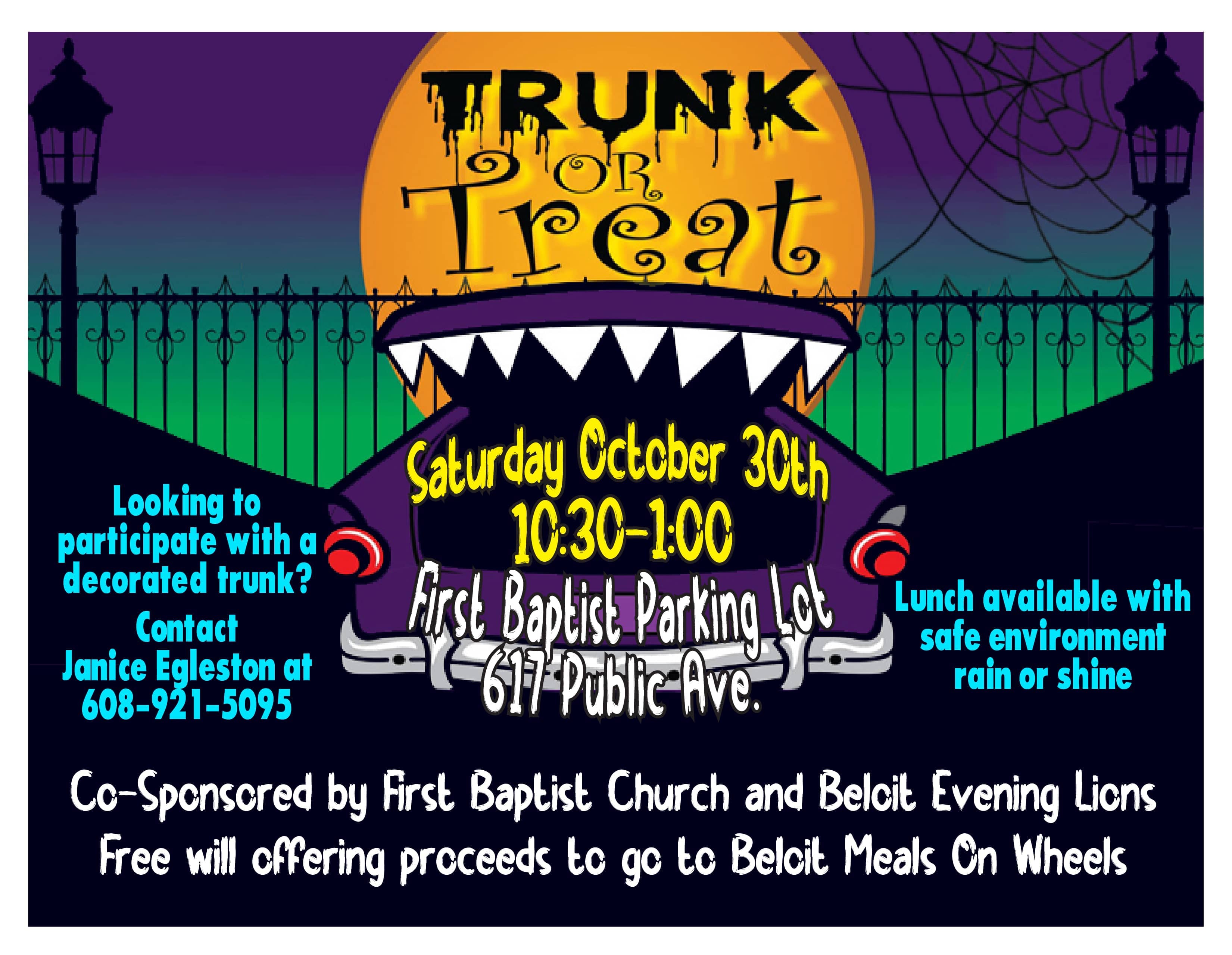 Trunk or Treat at First Baptist Church in Beloit WWHG 105.9 The HOG