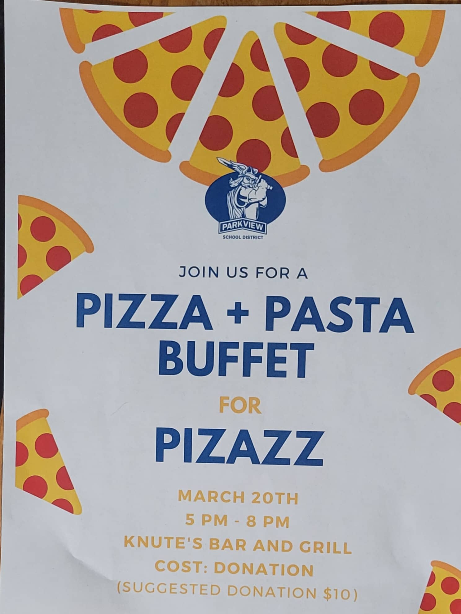 Pizza and Pasta Buffet Fundraiser WWHG 105.9 The HOG