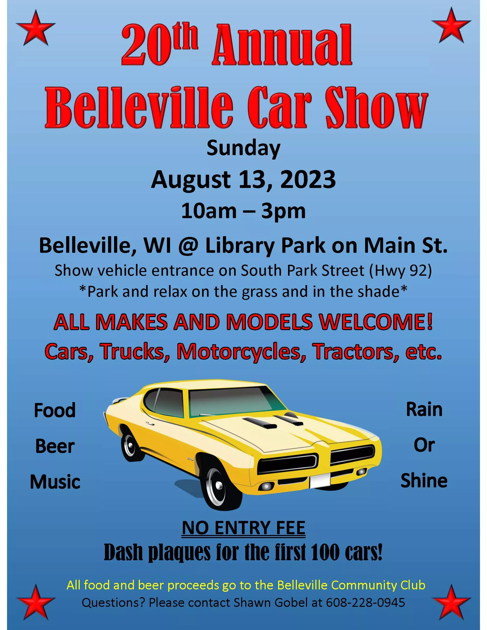 20th Annual Belleville Car Show WWHG 105.9 The HOG