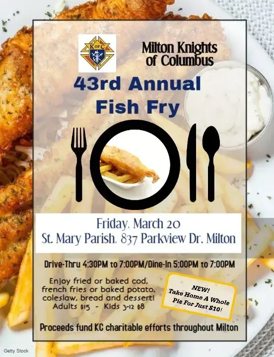 Milton Knights of Columbus 43rd Annual Fish Fry