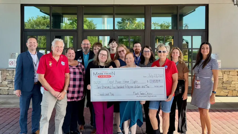 Mark Twain Casino Raises $2,459 for Great River Honor Flight through Charitable Donation Promotion
