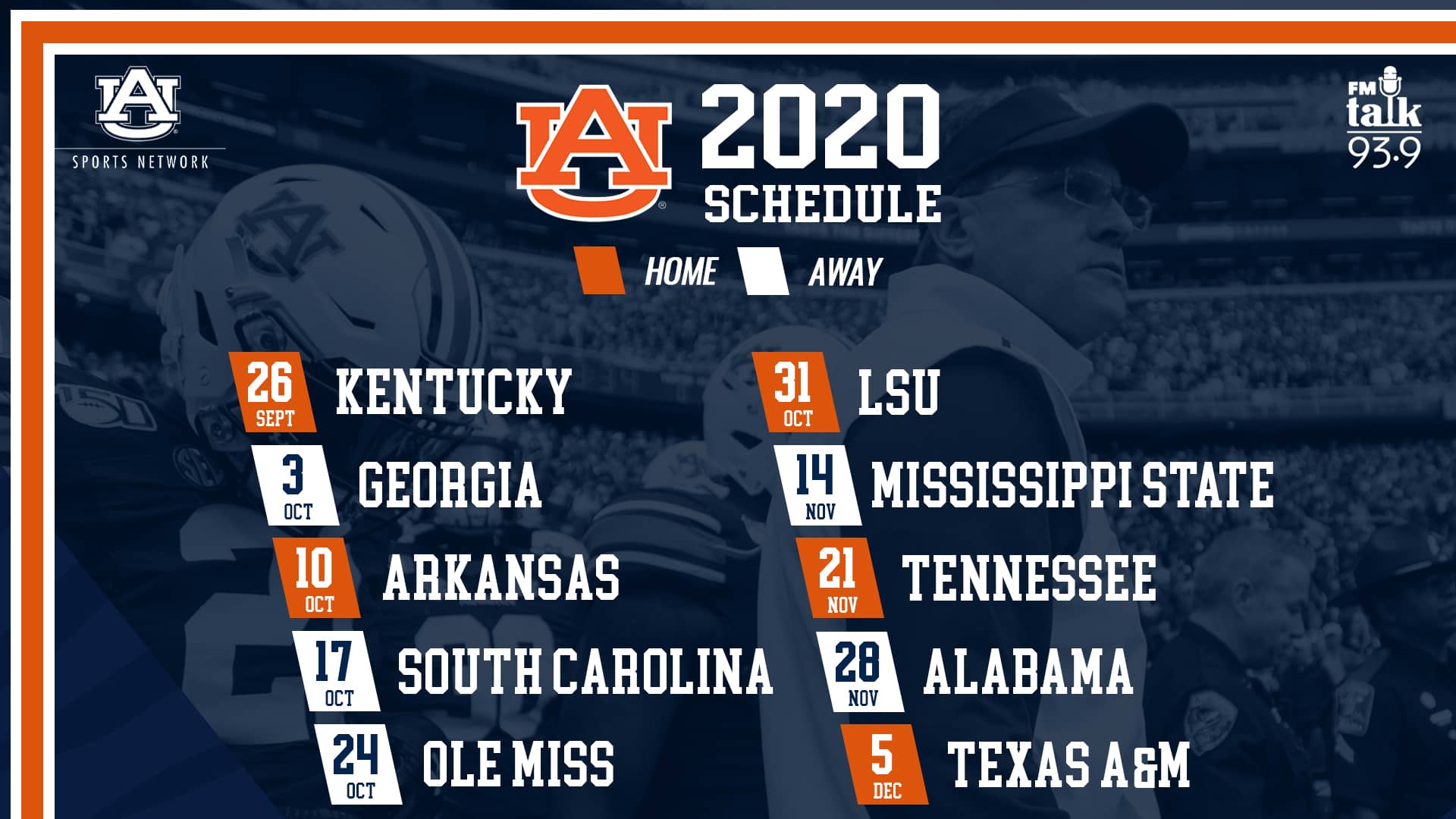 Auburn Football Schedule 2020 The Auburn Tigers released its 2020