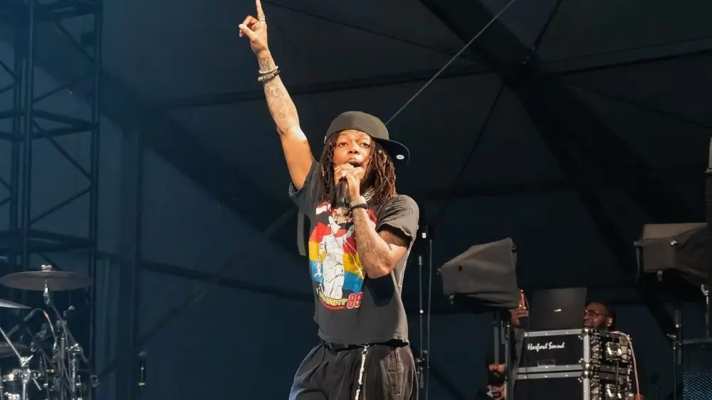 shutterstock_2482307817-1659516 JID performs at Bonnaroo music festival Manchester^ Tennessee USA - 06-17-2023
