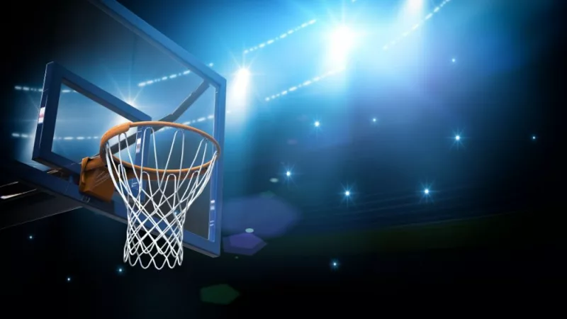 baskeball hoop empty arena