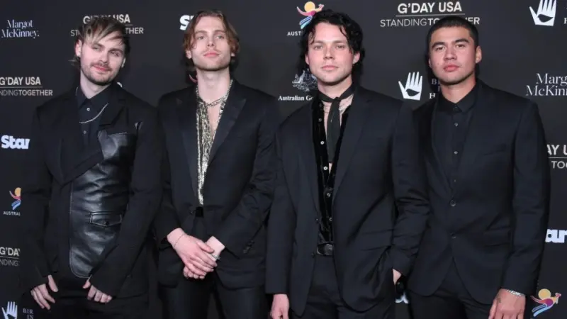 5 Seconds of Summer arrives for the G'Day USA Gala on January 25^ 2020 in Beverly Hills^ CA