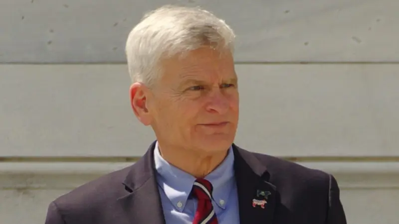U.S. Sen. Bill Cassidy (R-La.) walks out of the U.S. Capitol. WASHINGTON^ DC - April 18^ 2024