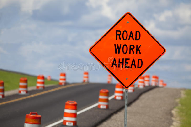 road-construction-sign-zone-orange-warning-89405525